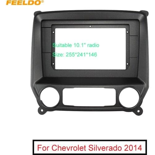 FEELDO Car Stereo 2Din Fascia Frame Adapter For Chevrolet Silverado 2014 10.1” Big Screen Audio Dash Fitting Panel Frame Kit