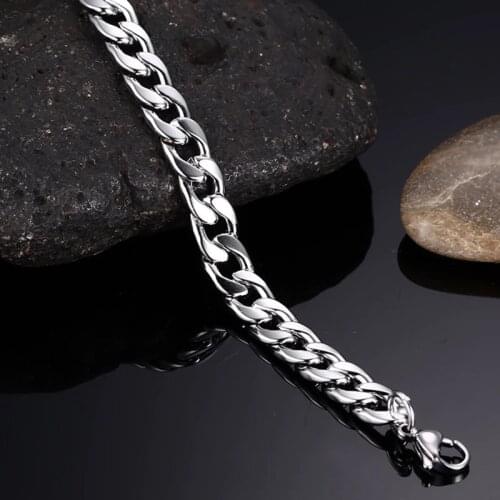 NK chain bracelet men Wholesale men bracelet chain on hand stainless steel charm bracelet hip hop jewelry Gift male accessories