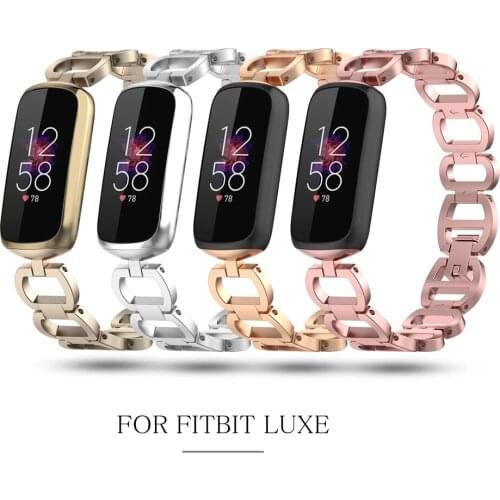 Stainless Steel Band For Fitbit Luxe Wrist Strap For Fitbit Luxe Metal Bracelet Adjustable Loop Replacement Belt For Lady Women