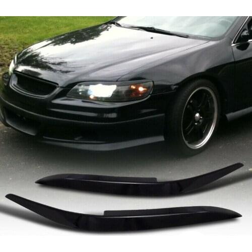 Car Headlight Eyelids Eyebrows Cover Black for Honda Accord 1998-2002