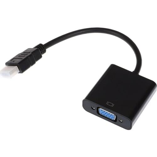 Black HDMI to VGA adapter cable Projector monitor HD converter cable