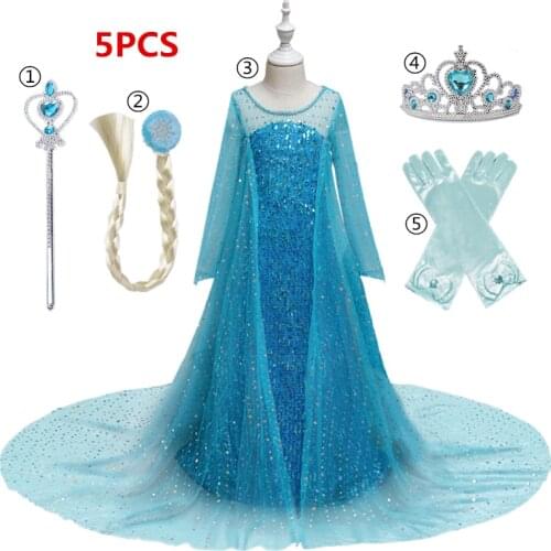 Baby Girl Princess Dress For Girls Cosplay Costume Childrens Dresses Kids Birthday Fancy Party Wear Long Gown Vestidos Menina