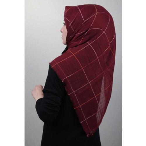 FİRUZE PATTERNED MUNICH LINEN SCARF-DESEN-01-RENK-16