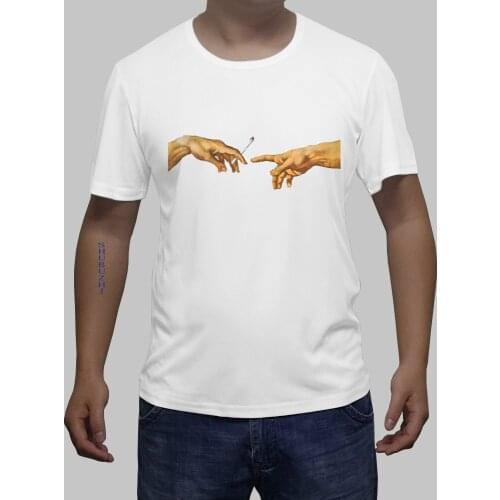 MICHELANGELO T Shirts Men shubuzhi Funny Print Tshirt Men Hip Hop 100% Cotton Streetwear Tee Shirt Homme Tops