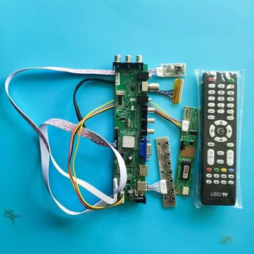 Kit For N156B3-L0B/N156B3-L0A remote 1366X768 Controller Digital DVB-C DVB-T VGA 1 CCFL TV USB AV LCD board Panel 30pin 15.6"