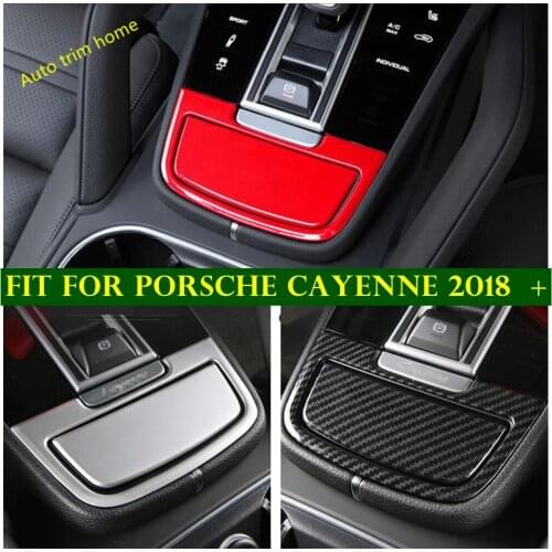 Central Control Storage Container Grid Cover Kit Fit For Porsche Cayenne 2018 2019 2020 2021 ABS Matte / Red / Carbon Fiber Look