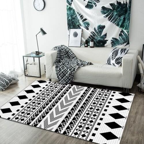 Simple modern black and white style bedroom living room coffee table carpet bedside carpet rug for living room room decoration