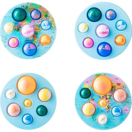 Round Simple Dimple Push poppet Game Board Fidget Toys Kids Fun Push Bubble Sensory Toy For Adults Stress Relief Figet Toys Gift