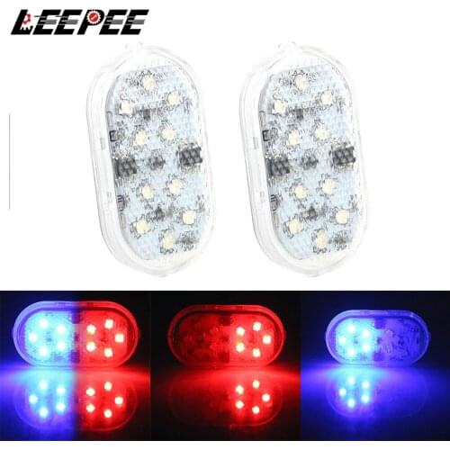 LEEPEE 10 LEDs Car Openning Door Warning Light Wireless Magnetic Signal Lamp Safety Anti-collision Lights Parking Lamp 2 Pcs