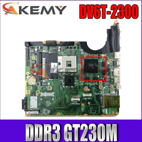 Akemy Laptop Motherboard For HP Pavilion DV6 DV6T-2300 DV6-2000 580975-001 DA0UP6MB6F0 PM55 DDR3 GT230M Main board Free CPU