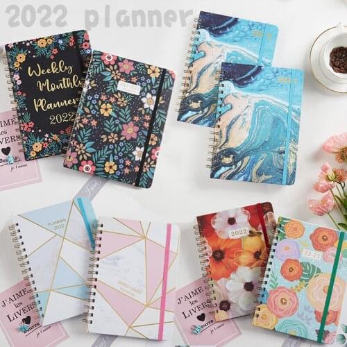 A5 Fashion Schedule Book Planner Daily Plan Book Agenda Calendar Book Notepad Memo Coil Notebook