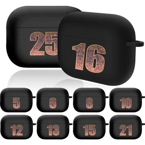 For Apple AirPods Pro Anti-fall Number Print Pattern Series Charging Box Cover Wireless Bluetooth Soft Silicone Headphones Cases