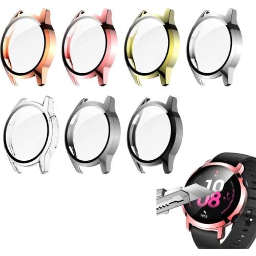 TPU Soft Edge Glass Screen Protector Case Shell Frame For Huawei GT 2 42mm Smart Watch GT2 Protective Bumper Cover Accessories