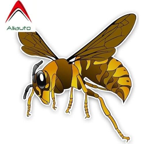 Aliauto Funny Car Sticker Cartoon Bee Decal Accessories PVC for Toyota Opel Seat Vw Nissan Suzuki Peugeot Skoda Volvo,17cm*16cm