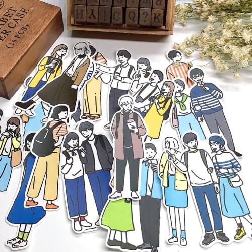 17PCS Couples Stickers Crafts And Scrapbooking stickers book Student label Decorative sticker kids toys
