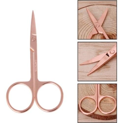 Stainless Steel Makeup Eyebrow Trimmer Scissors Cutter Hair Eyelash Remover Rose gold Trimmer Makeup Tools Women Beauty Tools