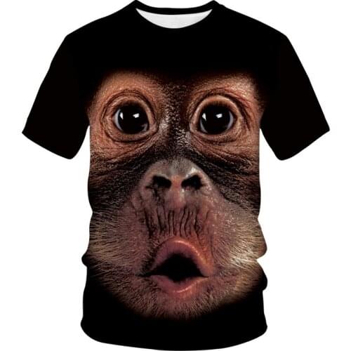 New Funny T-shirt Monkey Gorilla 3D Print Streetwear Men Women Animal Pattern Fashion T Shirt Hip Hop Tshirt Tops Male Clothing