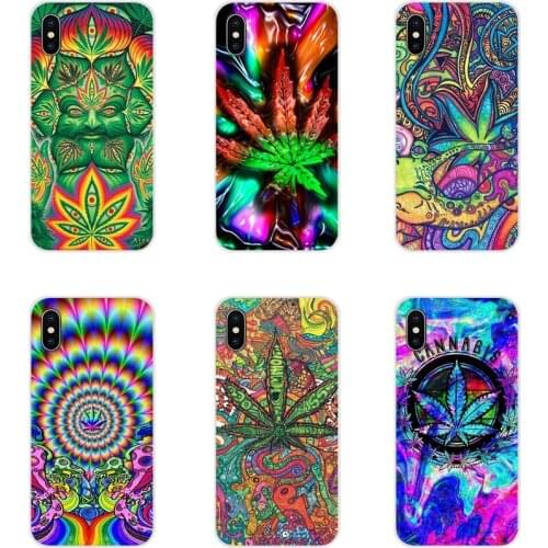 Psychedelic Ganja Pot Leaf Art Poster For Xiaomi Redmi Note 6A MI8 Pro S2 A2 Lite Se MIx 1 Max 2 3 For Oneplus 3 6T TPU Bag Case