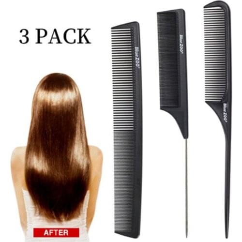 Profesional Hair Styling Comb Salon Lift Teasing Carbon Fiber Comb Hairdressing Tail Comb Home DIY Barber Hair Tools
