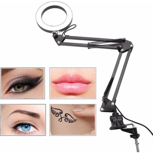 Adjustable LED Tattoo Desk Lamp Foldable Eyecare Table Lamp Flexible Swing Arm Clamp Mount Lamp USB Salon Nail Art Table Lamp