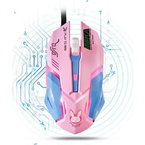 Pink 3200DPI Wired Ergonomic Optical USB Computer Mouse for PC Laptop Notebook Q81F