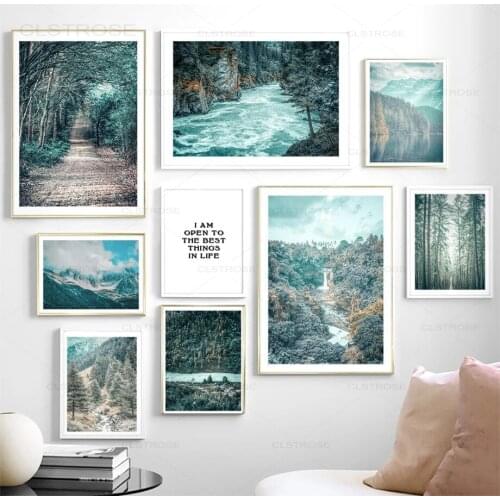 Nordic Decoration Forest Lanscape Wall Art Canvas Poster and Print Canvas Painting Decorative Picture for Living Room Home Decor