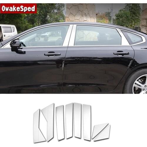 Car Styling Window BC Pillar Stickers Decoration Cover Trim For Volvo S90 2017-2018 Exterior Moulding Stainless Steel Decals