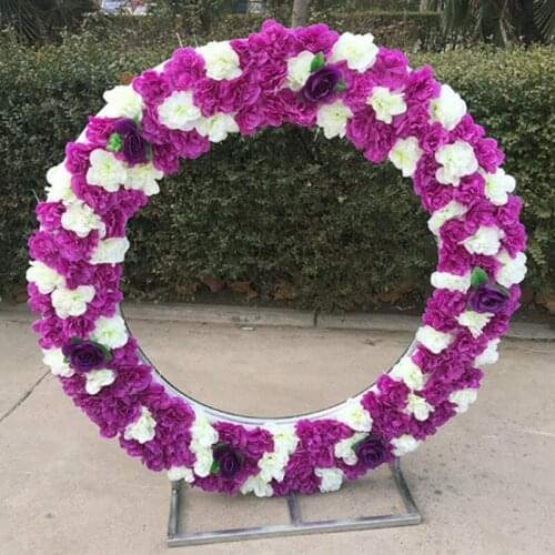 Wedding Decoration Prop Wrought Iron Round Ring Shelf Flower Wreath Wedding Background Decor christmas Festival event Arch frame
