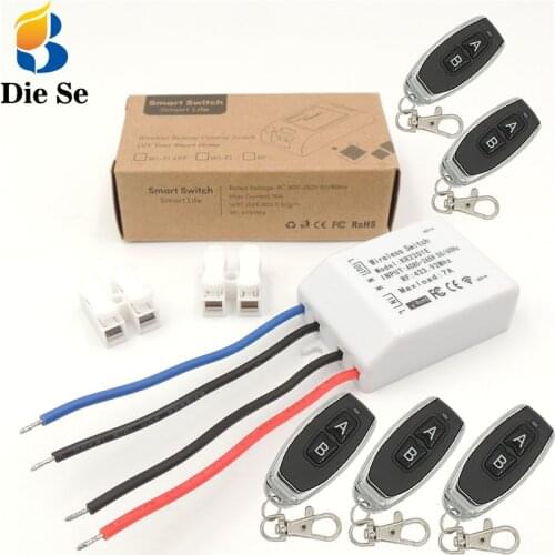 Lighting Switch Universal Wireless Remote Control Smart Switch ON\OFF 433Mhz rf Relay Receiver AC220V and Remotes LED controller