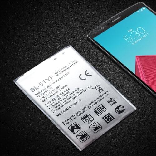 Replacement 3000mAh Mobile Battery BL-51YF For LG G4 H815 H810 VS999 F500 F500S F500K F500L H81 H818 H819 BL 51YF