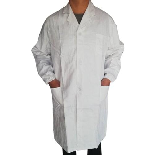 Women Men Lab Coat Long Sleeve White Outwear Long Coat With Pockets Unisex Work Wear Doctors Clothing Button Casual Coat Outwear