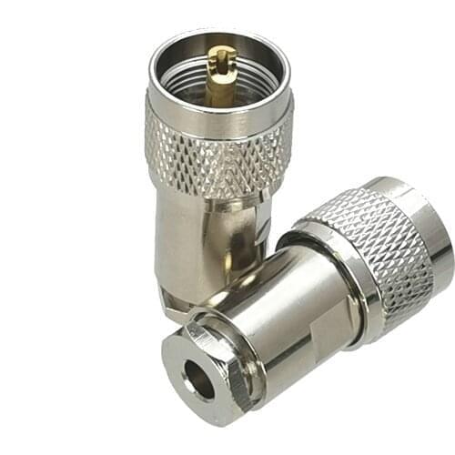 10Pcs Connector UHF PL259 Male plug Clamp RG58 RG142 LMR195 RG400 RF Adapter Coaxial High Quanlity