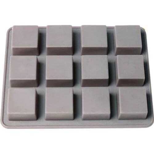 12 Squares Cake Tools Cupcake Chocolate Baking Tray Fondant Kitchen Bakeware Silicone Mousse Cake Mold Muffin Pan H060