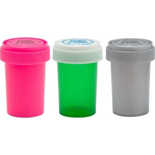 20 Dram Push Down & Turn Vial Container Acrylic Plastic Storage Stash Jar Pill Bottle Case Tobacco Box Herb Container