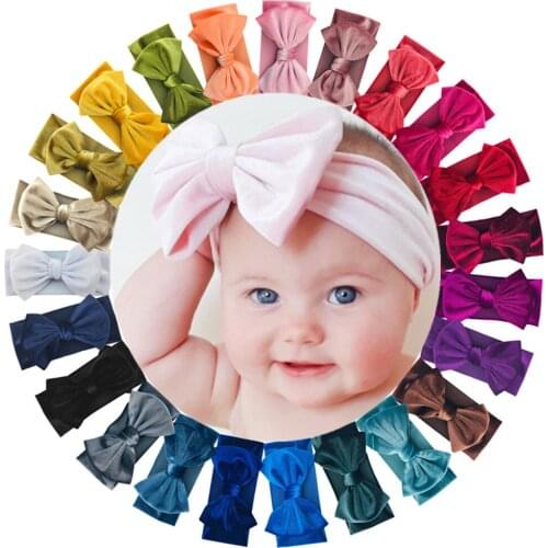 23Pcs/Lot Baby Girls New Velvet Top Knot Headband Warm Wide Turban Hairbands Winter Kids Head Wrap Hair Accessories