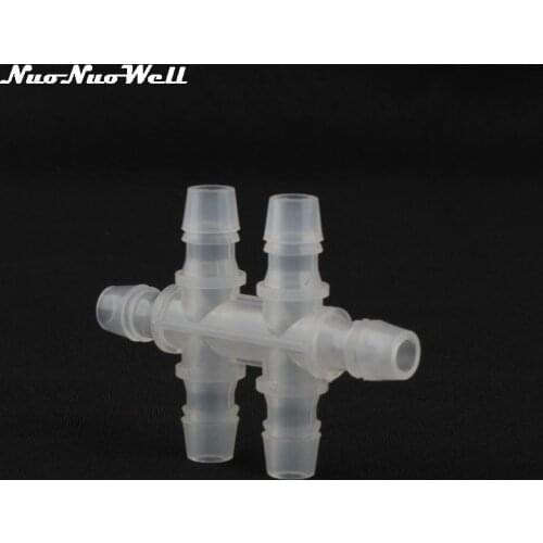 4pcs NuoNuoWell 8mm 9mm 10mm Equal 6 Way Connector Flow Splitter Aquarium Water Tank Air Pump Environmental Hose Fittings