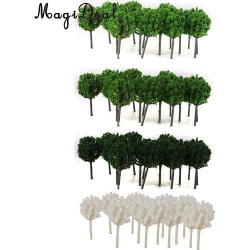 50Pcs 1/300 Scale 4cm Dark Green Model Trees Z Scale Train Street Park Countryside Model Building Scenery Landscape 4Colors