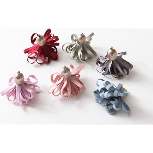 Hair accessory Rosettes DIY tassel flowers satin silk fabric flower with metal head Flat back Free shipping