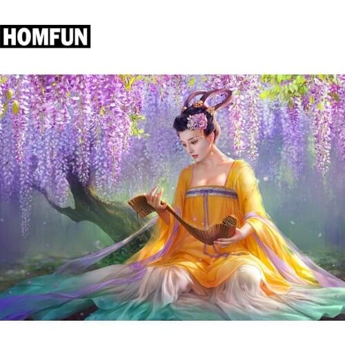 HOMFUN Full Square/Round Drill 5D DIY Diamond Painting "Beauty Flowers" Embroidery Cross Stitch 5D Home Decor Gift