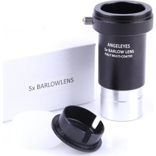 Angeleyes 5X Metal Baro Mirror Barlow Lens 1.25 Inches 31.7mm M42*0.75 Pitch Three Element Double Lens Camera 5Xelement