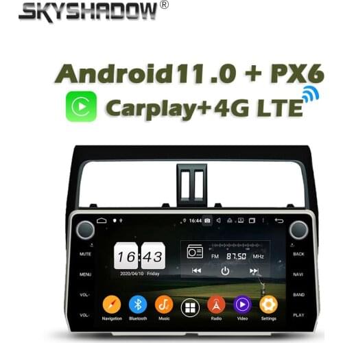 Wireless Carplay PX6 Car DVD Player TDA7851 Android 10 4GB + 64GB Wifi Bluetooth 5.0 RDS RADIO GPS For Toyota PRADO 2018 2019