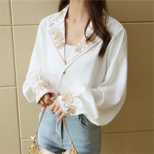Korean fashion clothing 2021 women white shirts harajuku womens tops and blouses chiffon blouse ladies tops plus size 2785 50