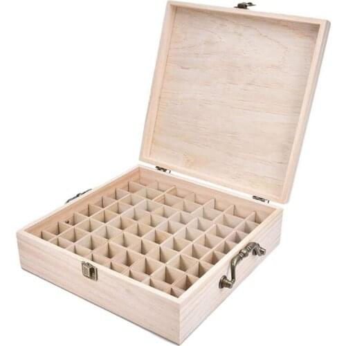 62 Grids Wooden Essential Oil Storage Case Essential Oil Bottle Organizer Makeup Organizer Case For Travel And Presentat