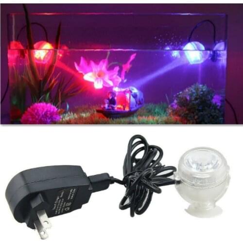 Colorful Aquarium Fish Tank Amphibious Submersible Mini LED Spotlight Lamp Light