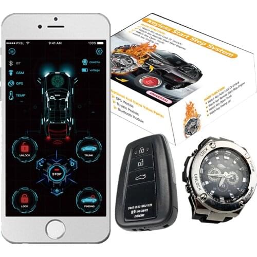 Drop Shipping KOL Cardot Watch Smart Key 4g Gsm Pke Keyless Entry Remote Starter Smart Start Stop Engine Gps Car Alarm