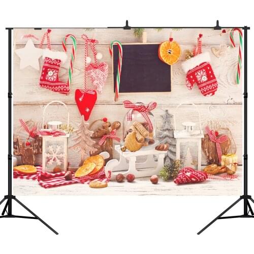 Lyavshi Photo Backdrops Christmas Tree Sledge gloves lemon Wooden Wall Sock Kid Photo Backgrounds Photocall Photo Studio