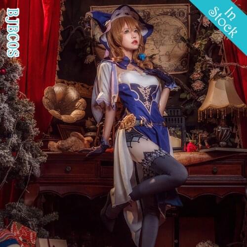 Game Genshin Impact Lisa Witch of Purple Rose Cosplay Costume The Librarian Sexy Dress