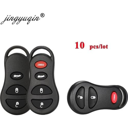 Jingyuqin 10pcs 3/4 Buttons Keyless Remote Key Shell Case Fob For Chrysler Voyager Cruiser For Dodge Ram Dakota Jeep Cherokee