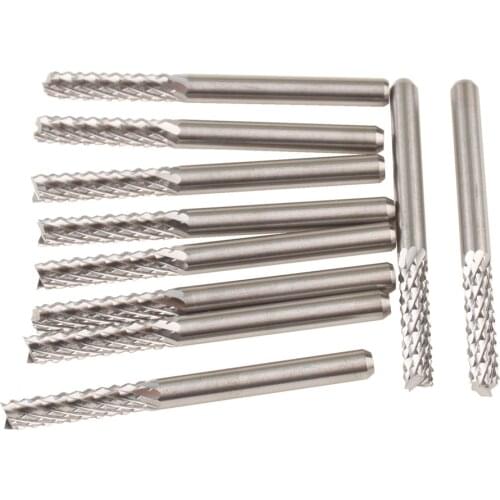 10PCS 3.175X16mm Corn Teeth End Mill, Milling Cutter CNC Router Bits Tools PCB, Printed Circuit Board Cutter on HDF,Fiber Glass