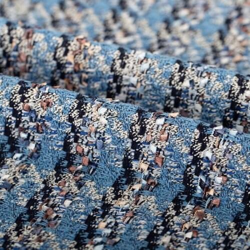 Red Raspberry Italy Blue Plaid Tweed Fabric Garment Material Autumn Women Jacket Coat Sewing Cloth Tailor Textile Freeshipping